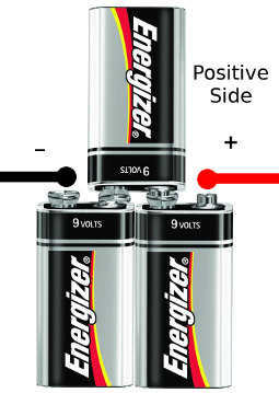 Interconnected 9 Volt Batteries