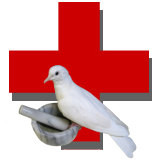Red Cross with Dove Overlay